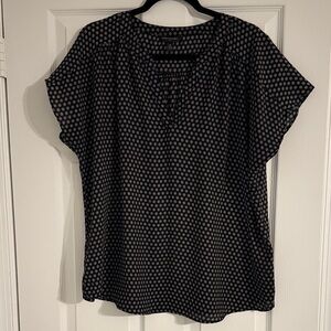 Banana Republic Black and White Geometric Blouse
